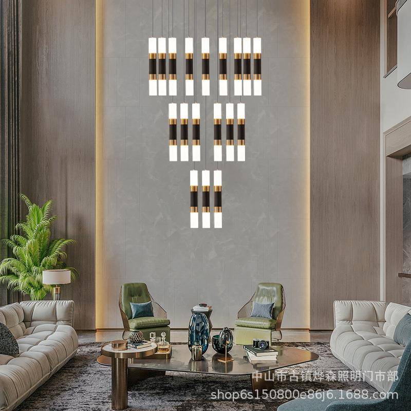 楼梯长吊灯式中空跃层lot公寓挑空复厅客别墅旋转f楼梯灯821楼道