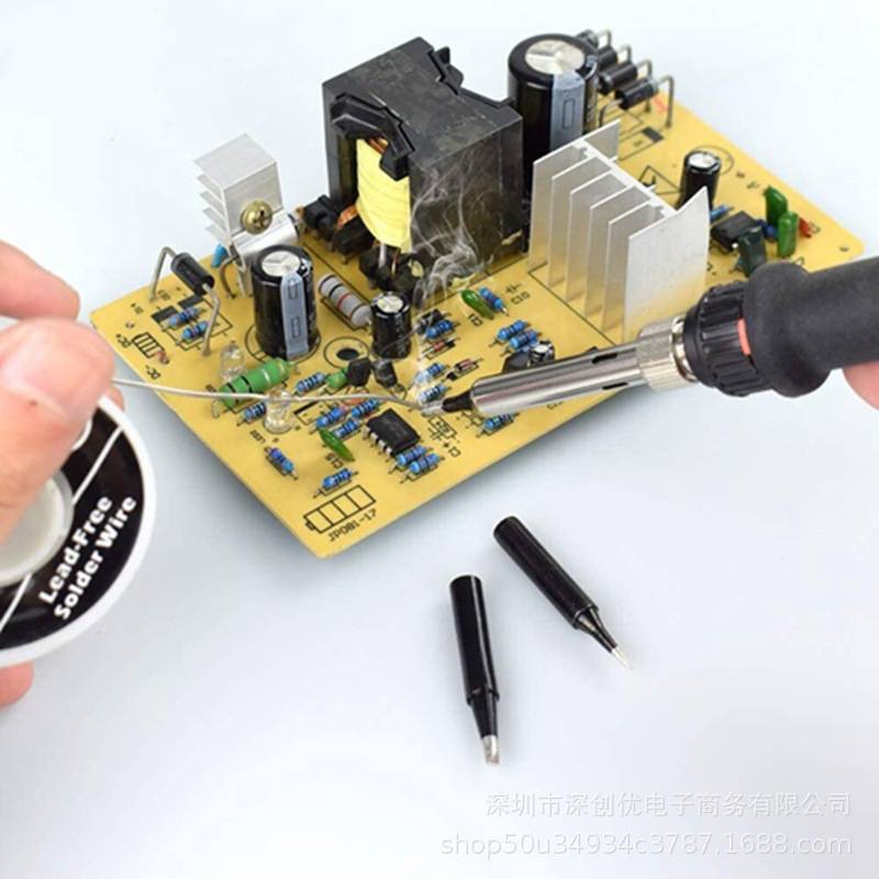 60W数字LCD显示屏烙铁快速加热恒温电烙铁手提工具箱套件
