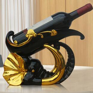 饰创意欧式时尚大象红酒酒架客厅餐厅柜装饰026品摆家居品高件档