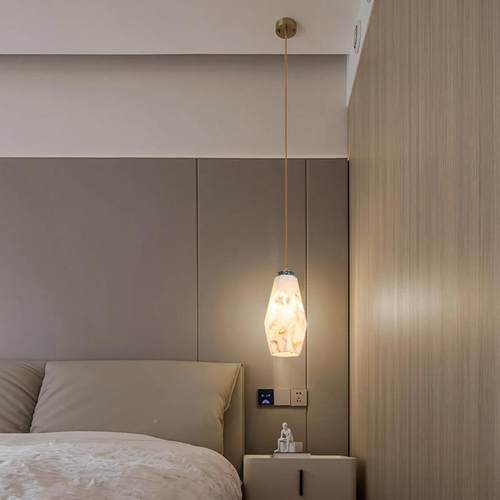 灯新式卧室床吊全550铜中云石中国风餐头厅吧台茶室现代简约小吊