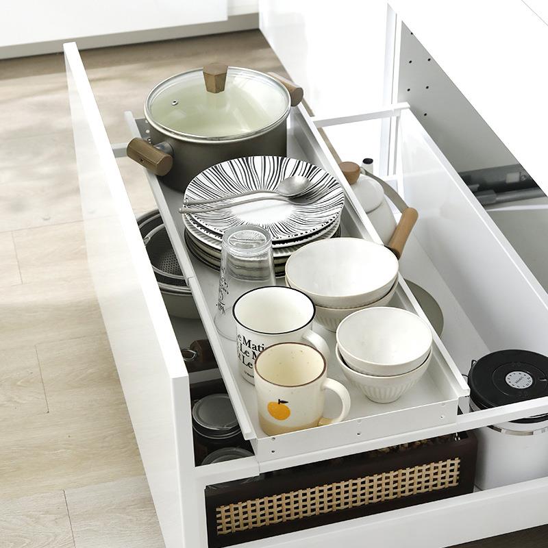 屉分架上下分层橱柜内zdpsx6Cd板改隔造可伸缩抽拉篮厨抽房工具收