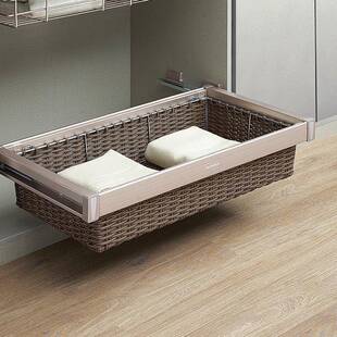 NUMI衣O柜拉篮衣帽简间收纳 衣物藤篮阻尼柜藤篮内储物推拉现代约