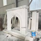 浮雕装 大LYB石雕炉石欧式 汉白玉壁法式 饰壁炉架弧形拱理门石材壁
