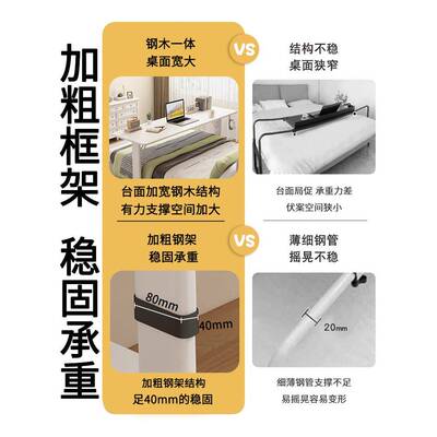 小边户型可移桌子升降床尾书桌家动用工作台床桌床桌跨床上电231124脑桌