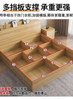 箱床框现代简约储物双人床高AAH箱主卧收纳米小户床型榻榻单人床