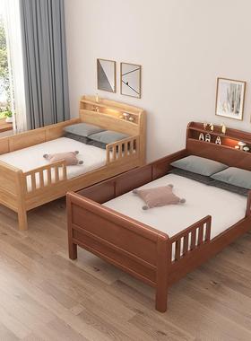 全单实木儿童加宽拼接床老人床人LXF床1米1.护2米1.5带栏老3式高