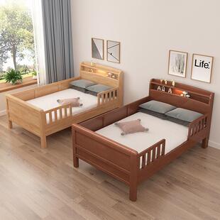 全单实木儿童加宽拼接床老人床人LXF床1米1.护2米1.5带栏老3式高
