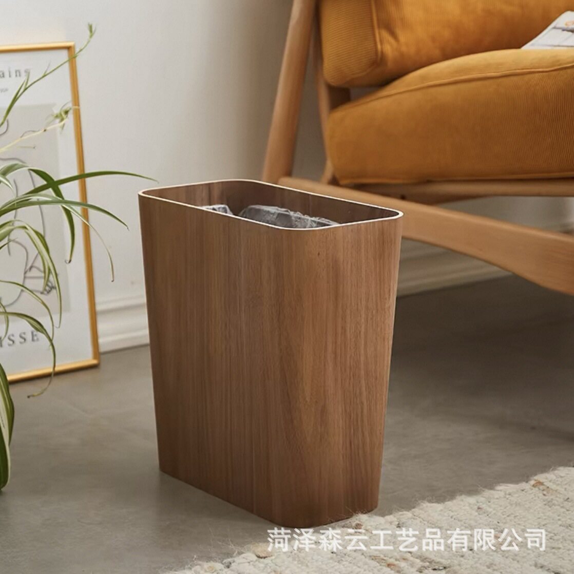 现货日式轻奢夹缝垃圾桶别墅民宿家用客厅厨房厕所纸篓隐藏垃圾袋