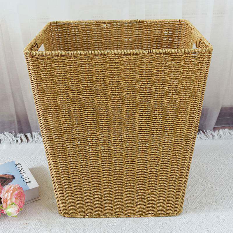 Z6M新G品手工仿藤编织筐脏筐衣篮F77J9T58储物整理双手浴室收纳提