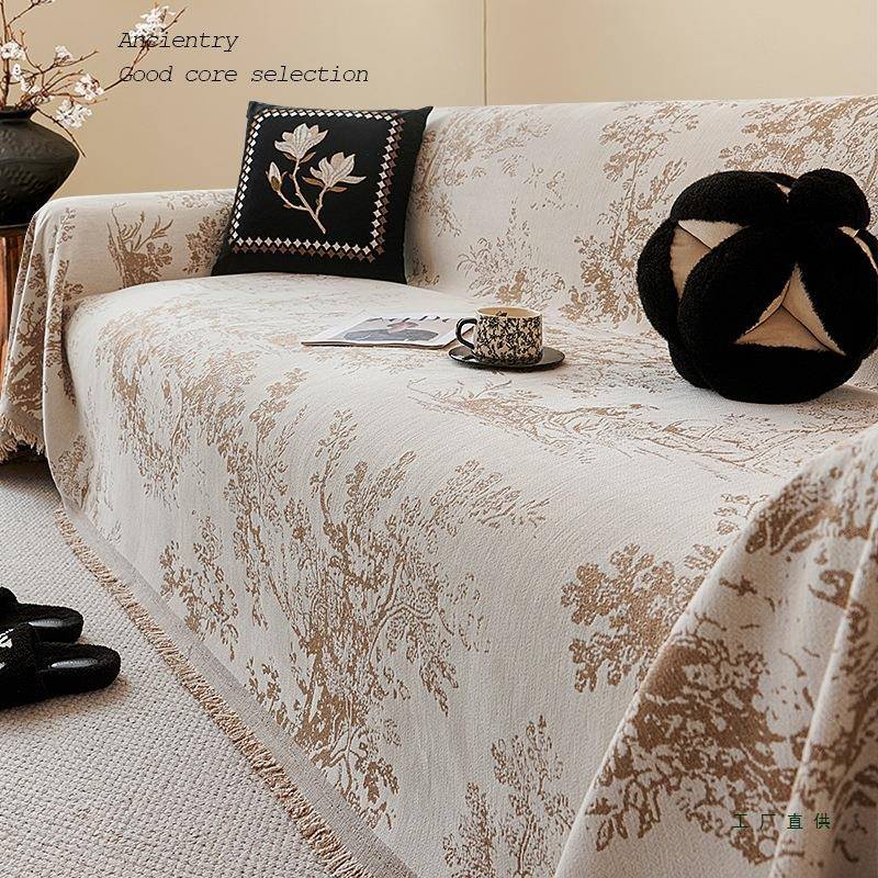 新法式复古F5M886MH雪尼尔沙发盖布巾025款四通用全盖沙发2套罩季