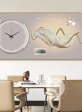 表轻奢大餐钟厅装饰画现代简约客厅餐桌壁画XYN77404饭厅气电子万