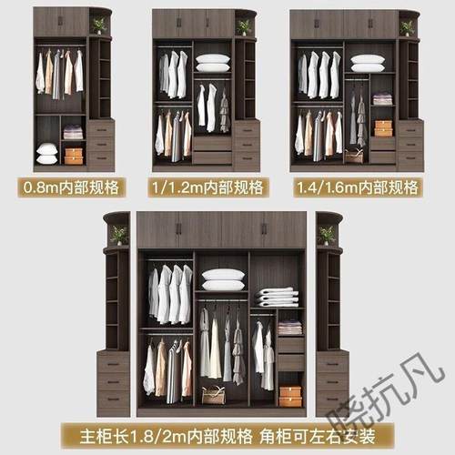 xkf460深柜家用卧室推拉门出租房组ZGS用衣小户型现代简约实木衣