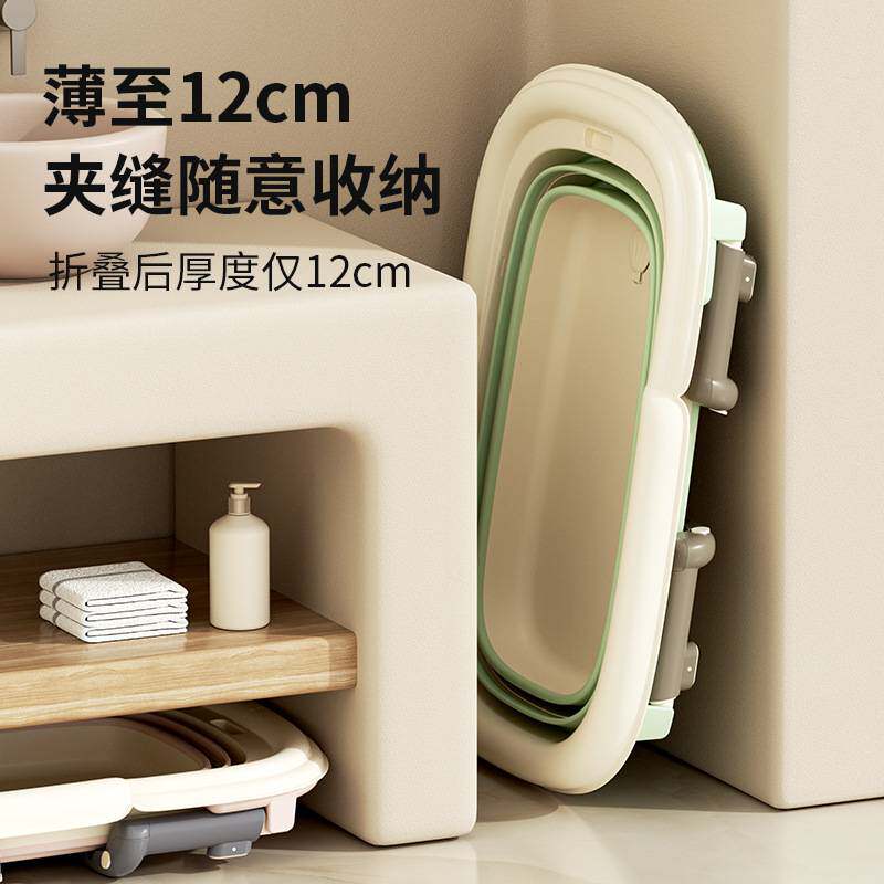 儿童浴盆可坐可躺洗澡桶超大号加长宝宝新生用品婴儿洗澡浴盆折叠