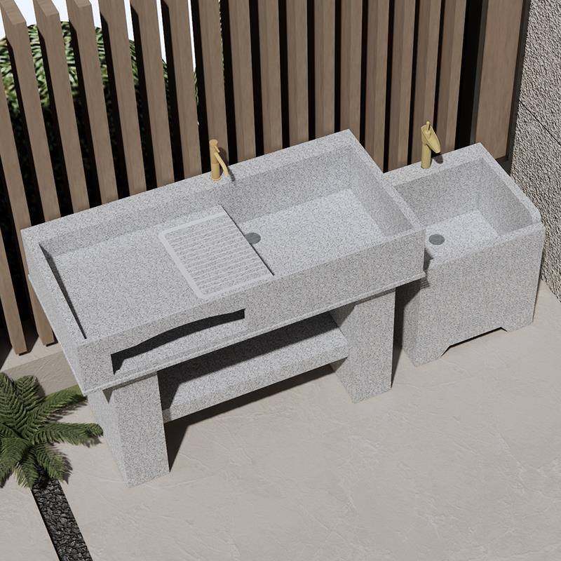 I花岗岩洗衣池户外32洗室手池内外阳台农村庭槽院1水台盆一体操作