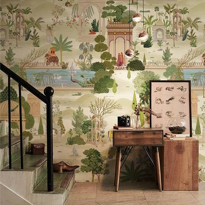 墙纸自粘墙轻粘贴一步一景墙布无缝全屋壁布奢风高自贴墙端布一步