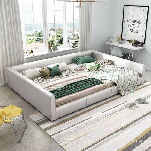 三IGMj芙锦1榻f榻米床亲子床双拼一家四床口二胎床胎主卧拼接床二