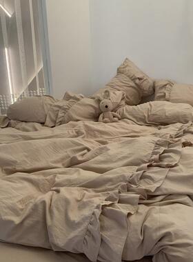 主风水.洗棉皱皱纱床上四件三套1公.8女孩床单被YPJ套学生宿舍件