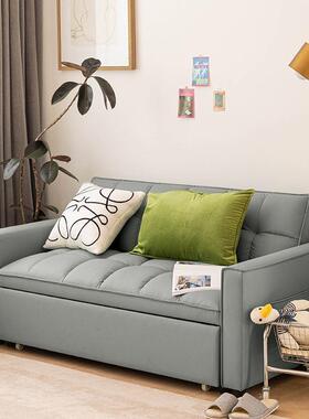 小沙布发床发简约两用可折叠折叠奶沙油艺沙发多功能户型客UET厅
