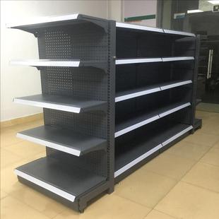 超市货架展灯箱护栏钩挂17单双面洞洞板加厚中型新便宜利店示款架