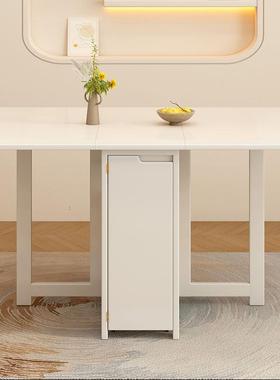 白色全实木折餐桌饭小户型家用叠桌一体可折叠A020089缩餐桌伸椅