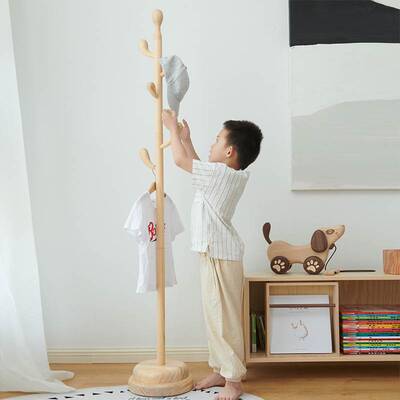 衣架衣帽架挂衣落地挂衣架创意实木衣服卧室家用现代代转转角衣架