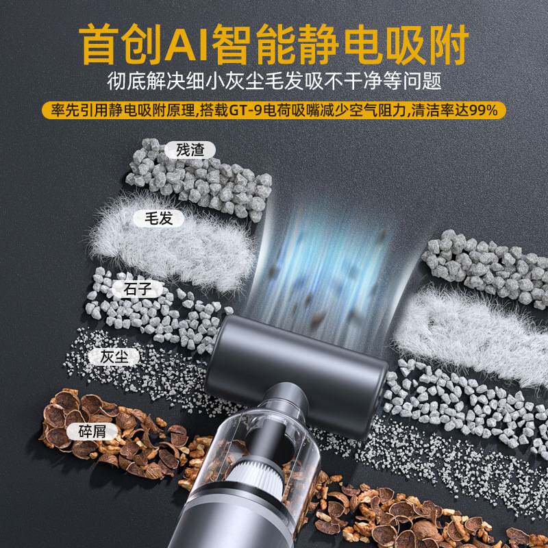 车载吸尘器小型手持车用无线吸吹两用家用汽车车内大功率猫毛床上