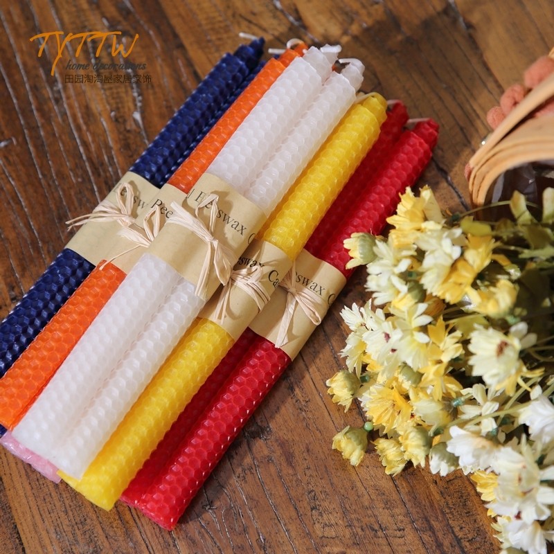 北欧创意蜂巢蜡烛浪漫烛光家用西餐圣H诞布置无烟蜂窝蜡烛长杆蜡