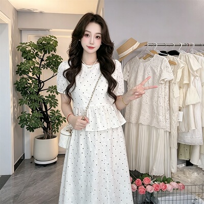 【•露露酱NN专享】2026夏套装女薄款气质上衣裙子法式两件套W651