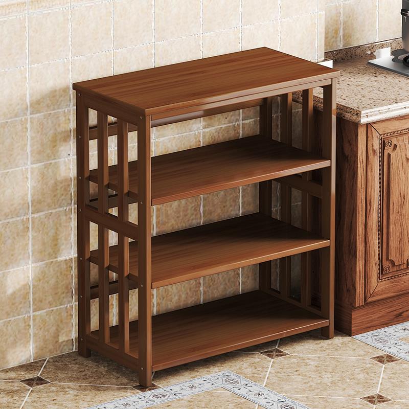 厨房置物架微波炉架多层落地实木竹收纳架储物柜多功能阳台整理架