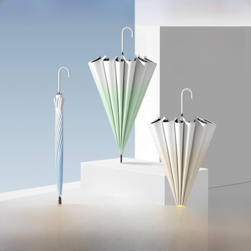 轻松长柄梯度便携式汽车骨增强伞骨抗风加厚重型直双伞