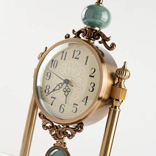 创意欧式座钟摆件客厅轻奢摇摆台钟摆件美式钟表摆放台式时钟桌面
