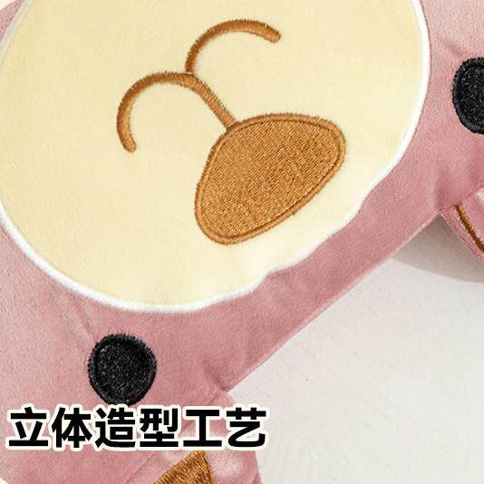 汽车用抱枕被绒子带口袋收纳抱枕被叠靠折枕被卡通熊贴布绣靠垫被
