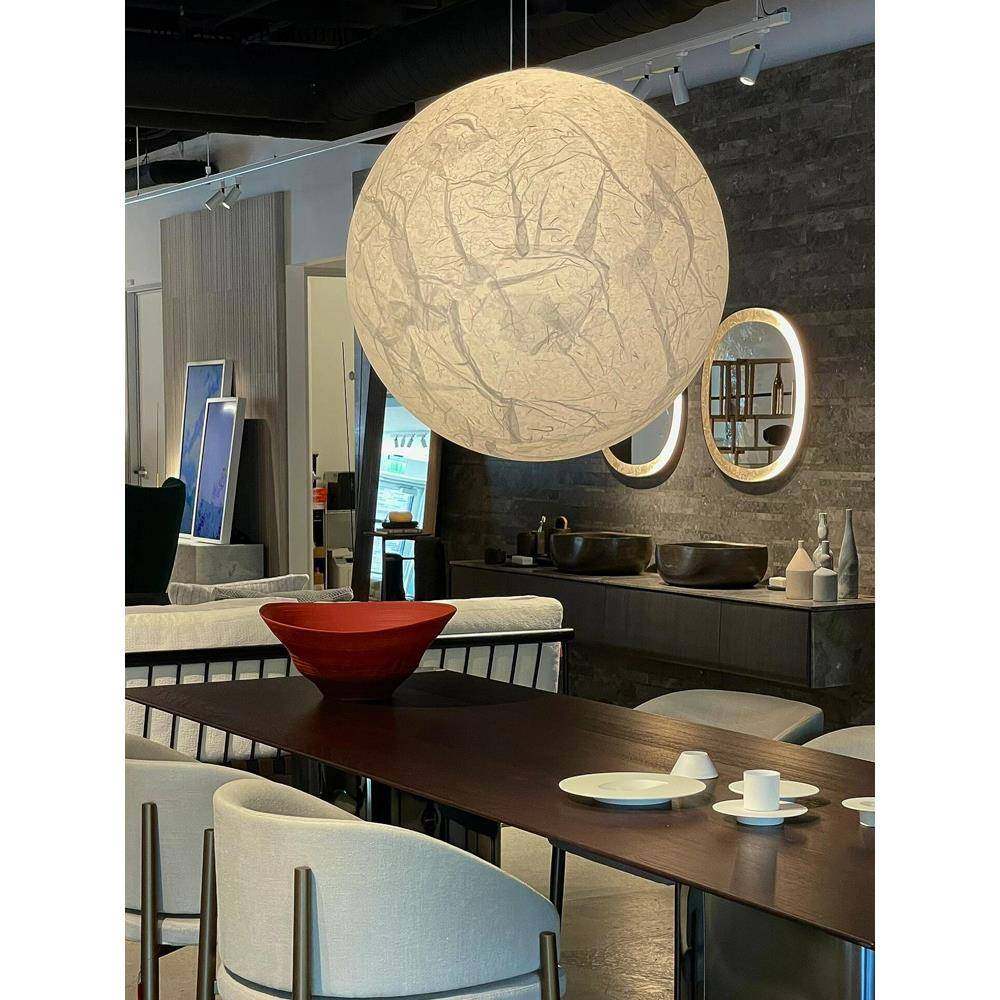 大餐利设计意师Moon月吊灯法式中古卧室复式954挑球空圆形客厅厅