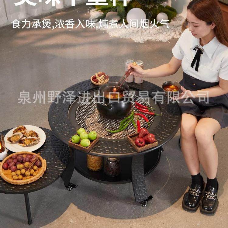 炉烧烤桌烤火室取内炭火盆碳炉家Q5689用子暖户外烧炉烤架无烟碳