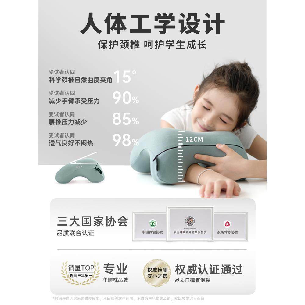 ?Fh($%p$%小学生儿高童午教休便枕携室趴着睡觉趴趴枕头初中生午