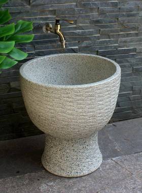 cs户外拖把池家一体陶瓷403拖池加高脚池阳布台墩布室外拖地盆用