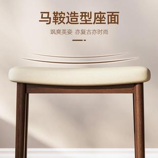 实生木软包马鞍凳家用妆简约现代凳子女卧室椅轻奢529梳妆凳化子