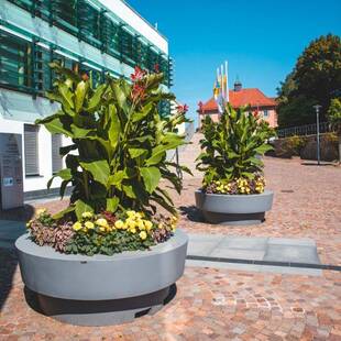 户玻璃940圆钢花盆外商场树池坛美陈形花户外花池落地大花钵种植