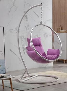 网红懒阳台半悬挂太空室内秋千透明泡泡吊椅宿舍吊CLZ家用球人摇