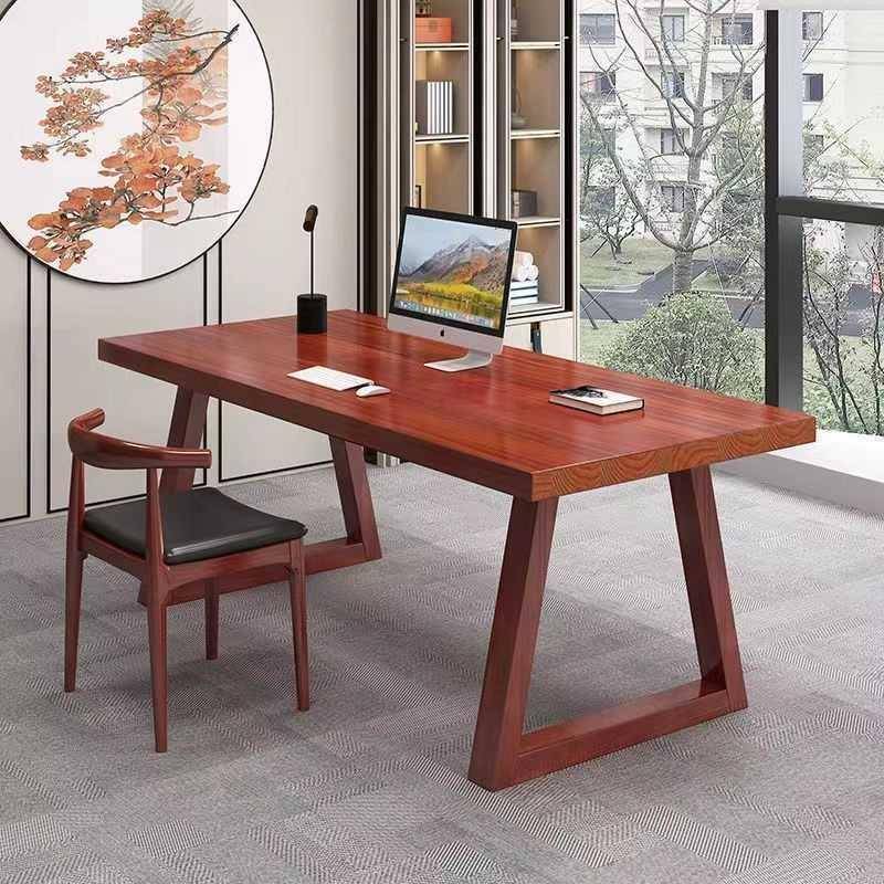 全实木电会脑实桌台式家用学习桌书桌学习议桌子木LWE书桌桌超厚