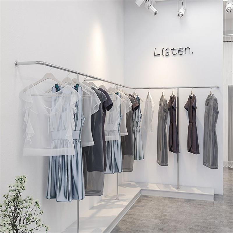 服装店不钢上墙展示架锈男侧女童装FY-fzj21店衣服挂陈列货架落地