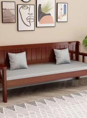 实沙LUS发现小简约户型客厅卧室三人位靠代背长椅新中式阳台木沙