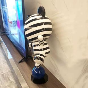 现代极简大型装网红熊落地摆件客厅电柜地玄关台视卡通大0000008