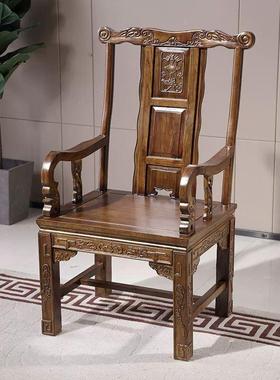 CLD百款实木圈人厅椅围椅三套客官件帽椅仿古主太师椅靠背中式餐