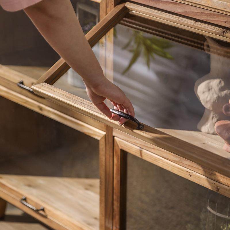 水旧复古斗柜玻璃实木柜多层收纳茶餐柜小户型角落做A2875储物柜