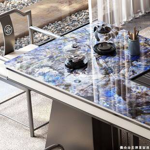 茶新中奢石岩板泡茶茶台桌现代轻奢家用办式 公OGT桌书感桌椅组合