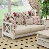 5美式 2小户型V客厅家具色三人 白沙美发实木布艺复古小乡村210302