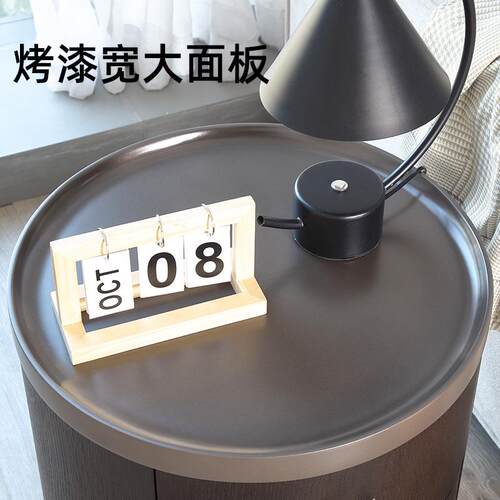 S式KYQ-M685#SKRYQ-M6圆形床头柜极简小床头收意纳柜烤漆简约网红