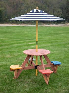 室内外孩座椅儿童家具幼园桌子NFJ-E06露营地遮阳伞小户外野餐桌