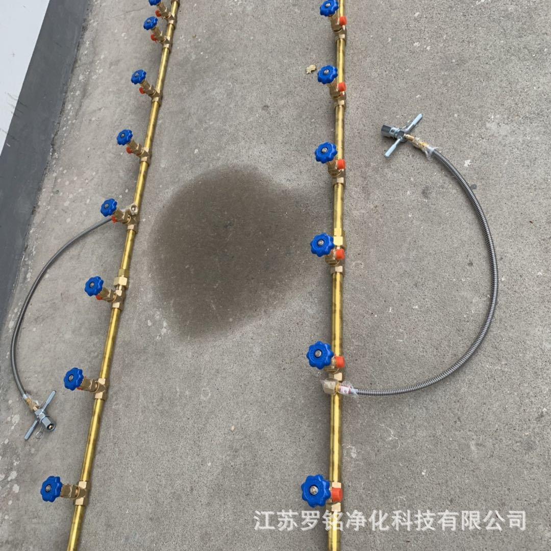 T型氧气氮气高压灌充汇流排3+3黄铜管道二氧化碳手动切换汇流排